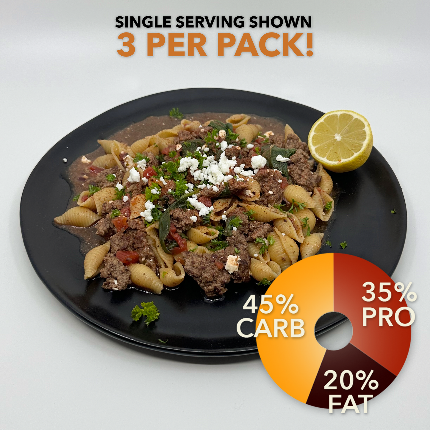 Beefed Up Greek Pasta: 3 Serving Pack